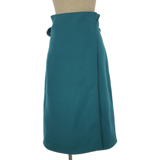 [Good Condition] CELINE | Phoebe Wool Nylon Wrap Skirt | Size 36 | Green | Women's