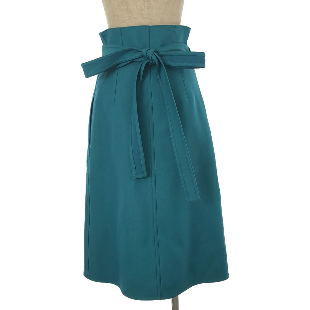 [狀況良好] CELINE | Phoebe 羊毛尼龍裹身裙 |尺寸 36 |綠色 |女性的