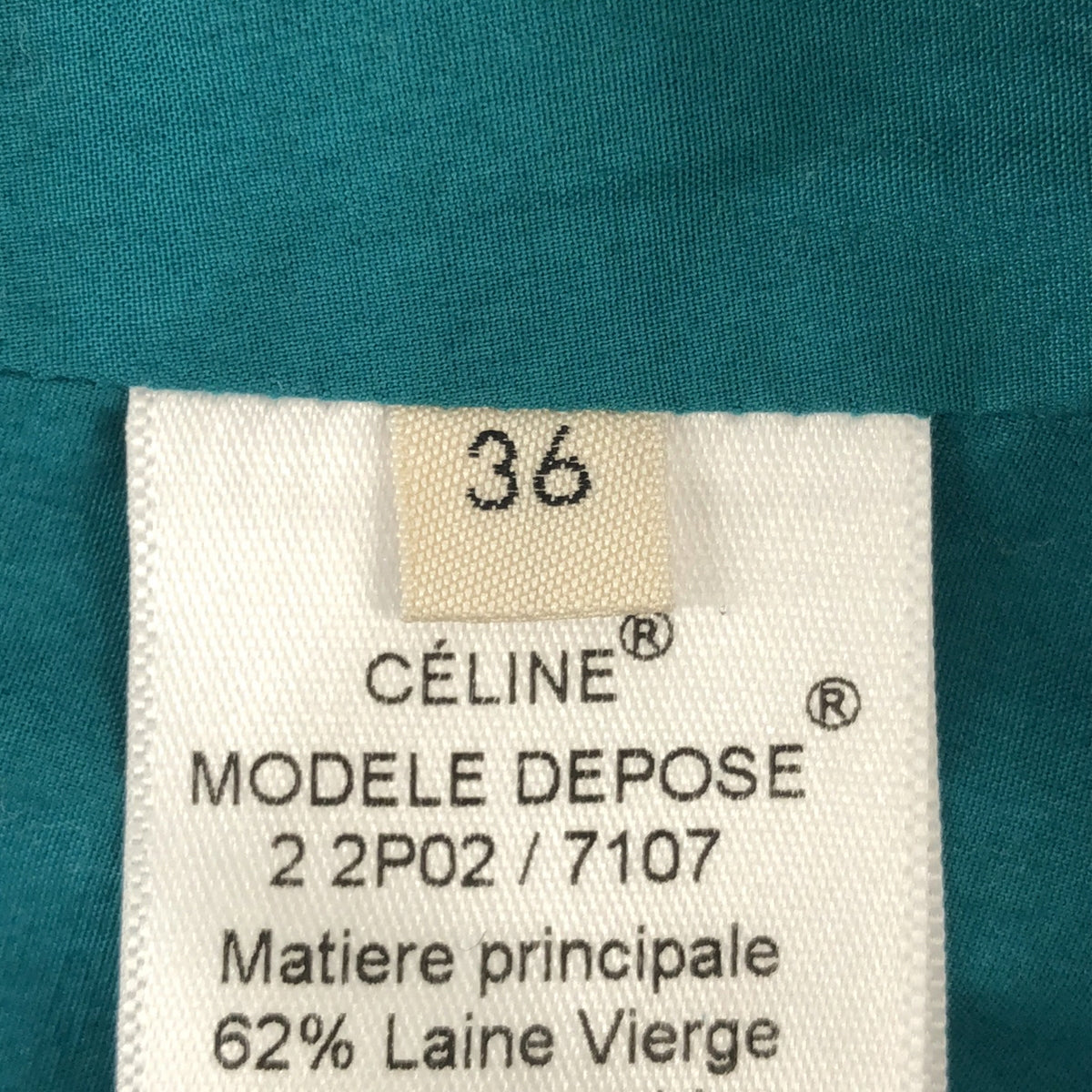 [狀況良好] CELINE | Phoebe 羊毛尼龍裹身裙 |尺寸 36 |綠色 |女性的