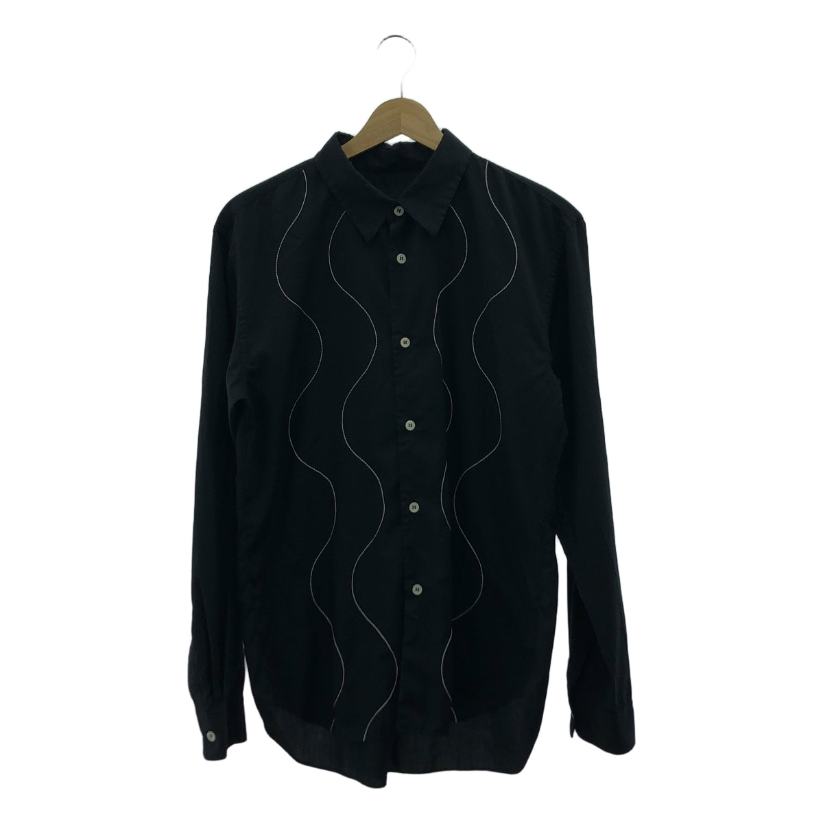 COMME des GARCONS HOMME DEUX / コムデギャルソンオムドゥ | 2018SS | ポリエステル 製品加工 ステッチワーク レギュラーカラー シャツ | S | ブラック | メンズ