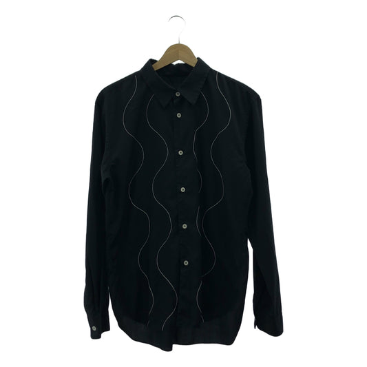 COMME des GARCONS HOMME DEUX / 컴데 갤슨 옴두 | 2018SS | 폴리 에스테르 제품 가공 스티치 워크 레귤러 컬러 셔츠 | S | 블랙 | 남성