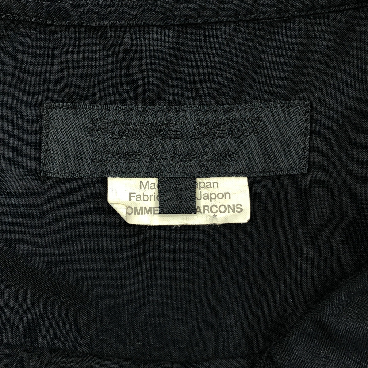 COMME des GARCONS 男士雙色 | 2018春夏 |聚酯產品加工縫工正領襯衫| S |黑色|男士