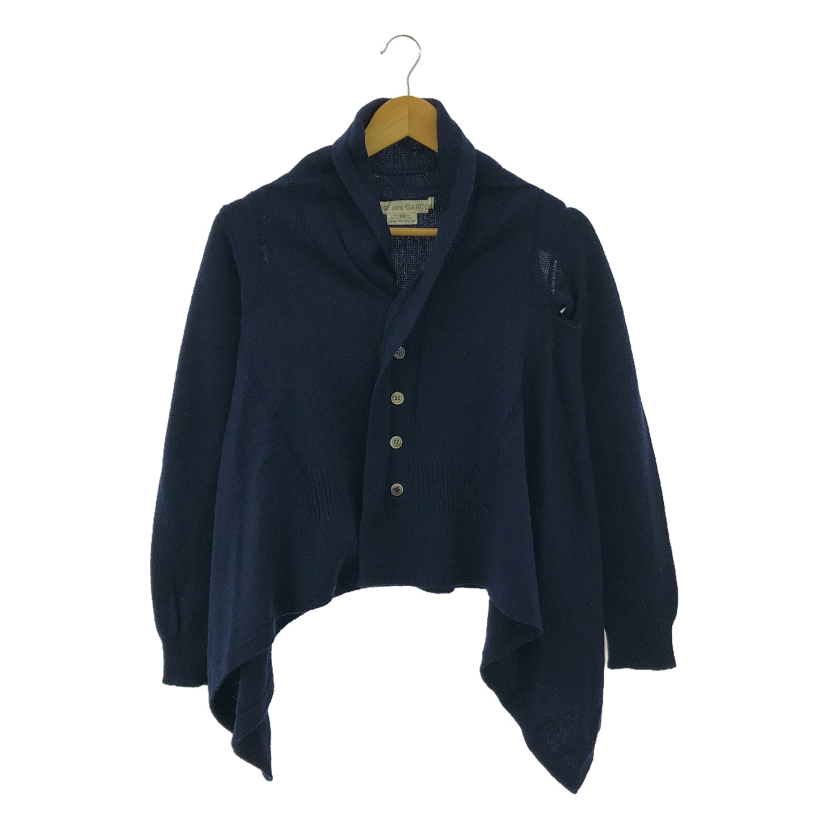 COMME des GARCONS / 콤데 갤슨 | 2009AW | 울 변형 니트 가디건 | S | 네이비 | 여성
