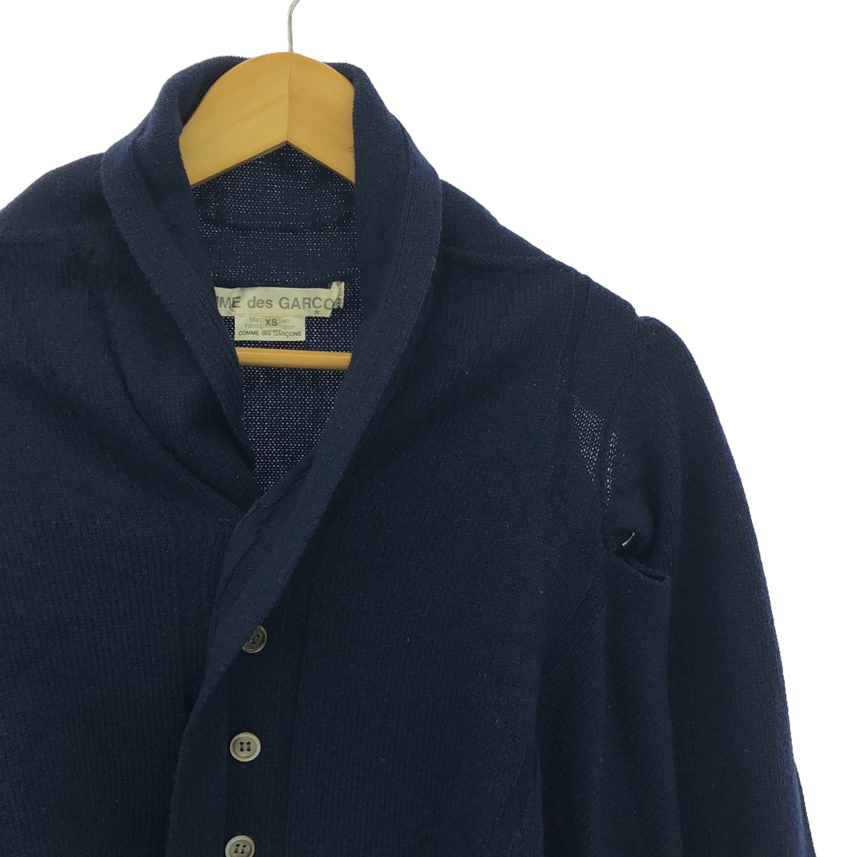 COMME des GARCONS | 2009AW |羊毛變形針織開襟衫 | S |海軍 |女性的