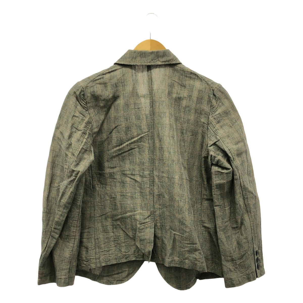 nest robe / ネストローブ | リネン コットン チェック テーラード ジャケット | F | グレー系 | レディース