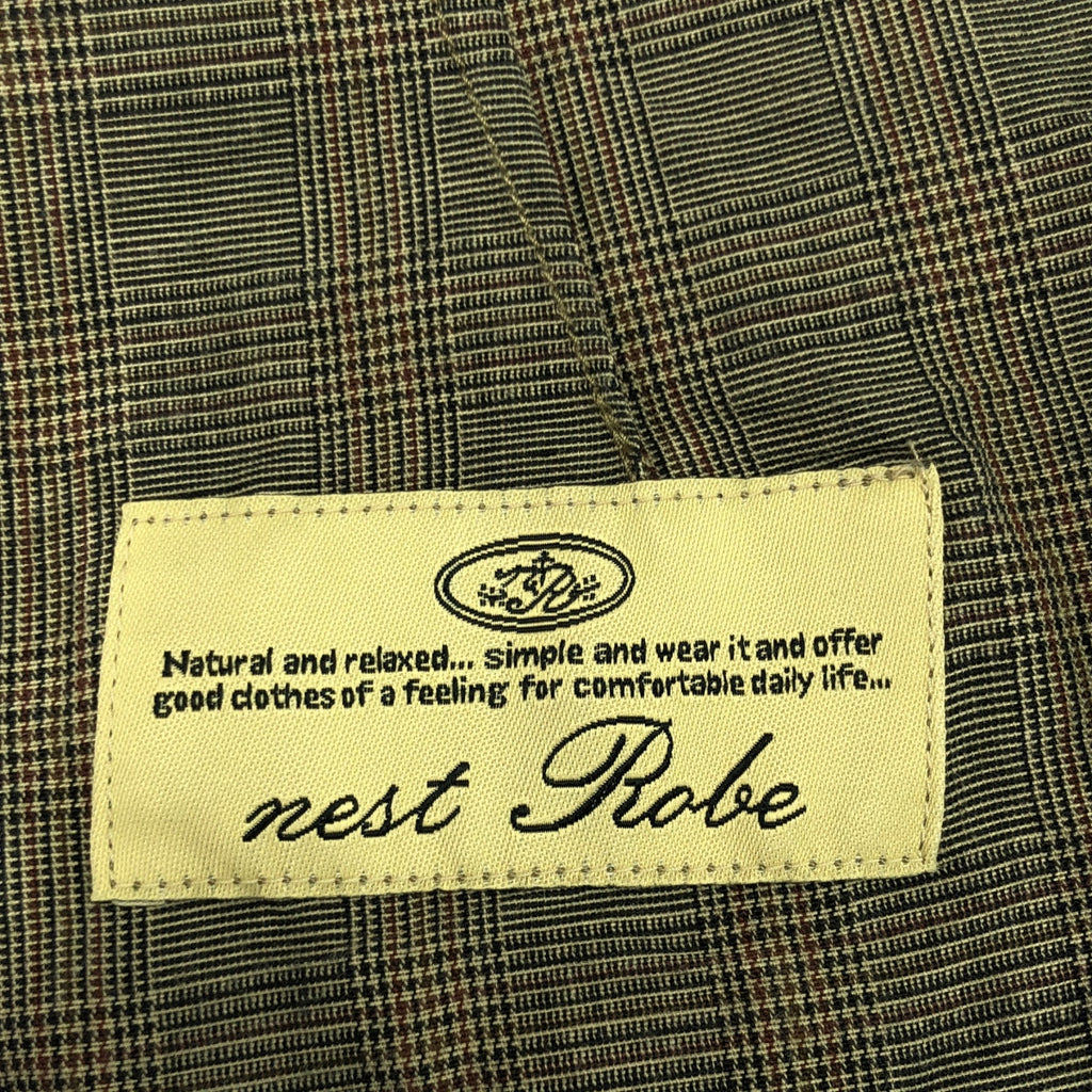 nest robe / ネストローブ | リネン コットン チェック テーラード ジャケット | F | グレー系 | レディース