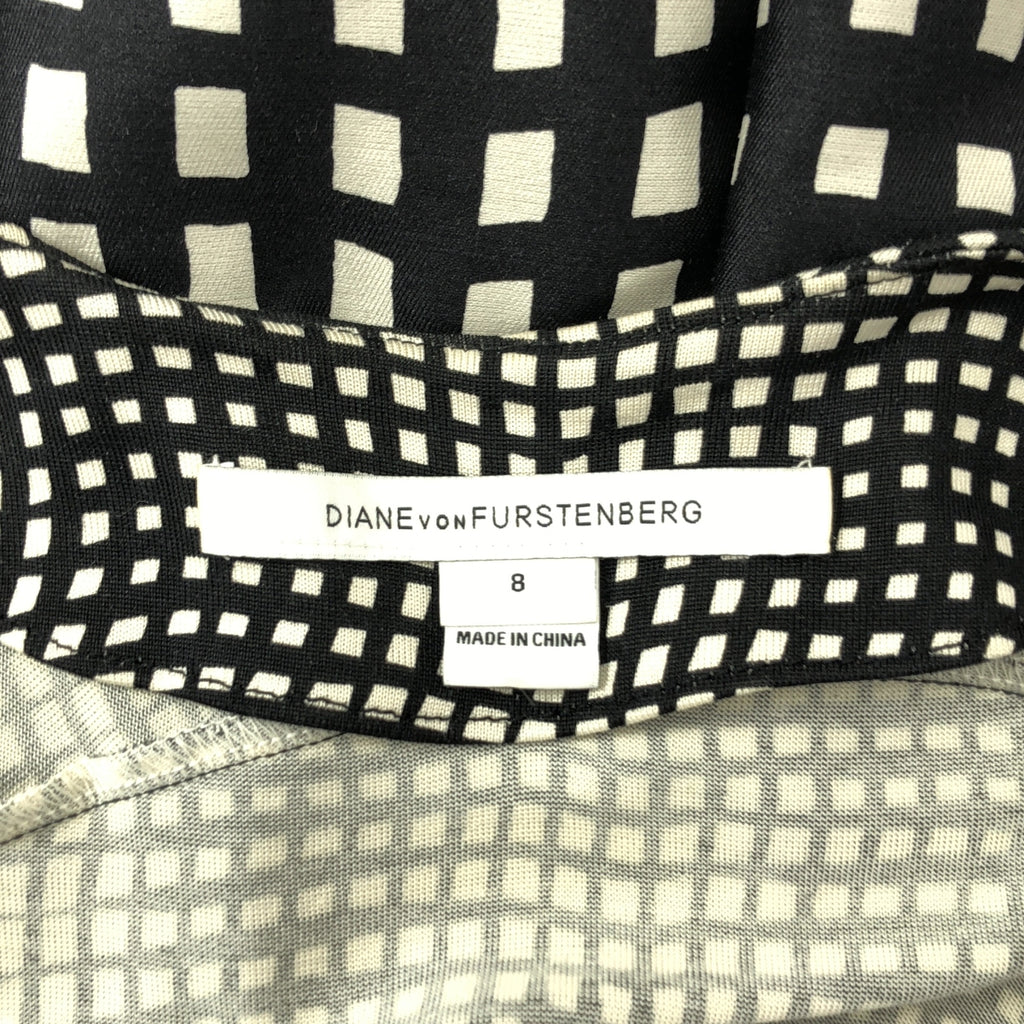 DIANE VON FURSTENBERG / ダイアンフォンファステンバーグ | AMELIA TWO / 総柄 シルク ラップワンピース | 8 | ベージュ / ブラック | レディース