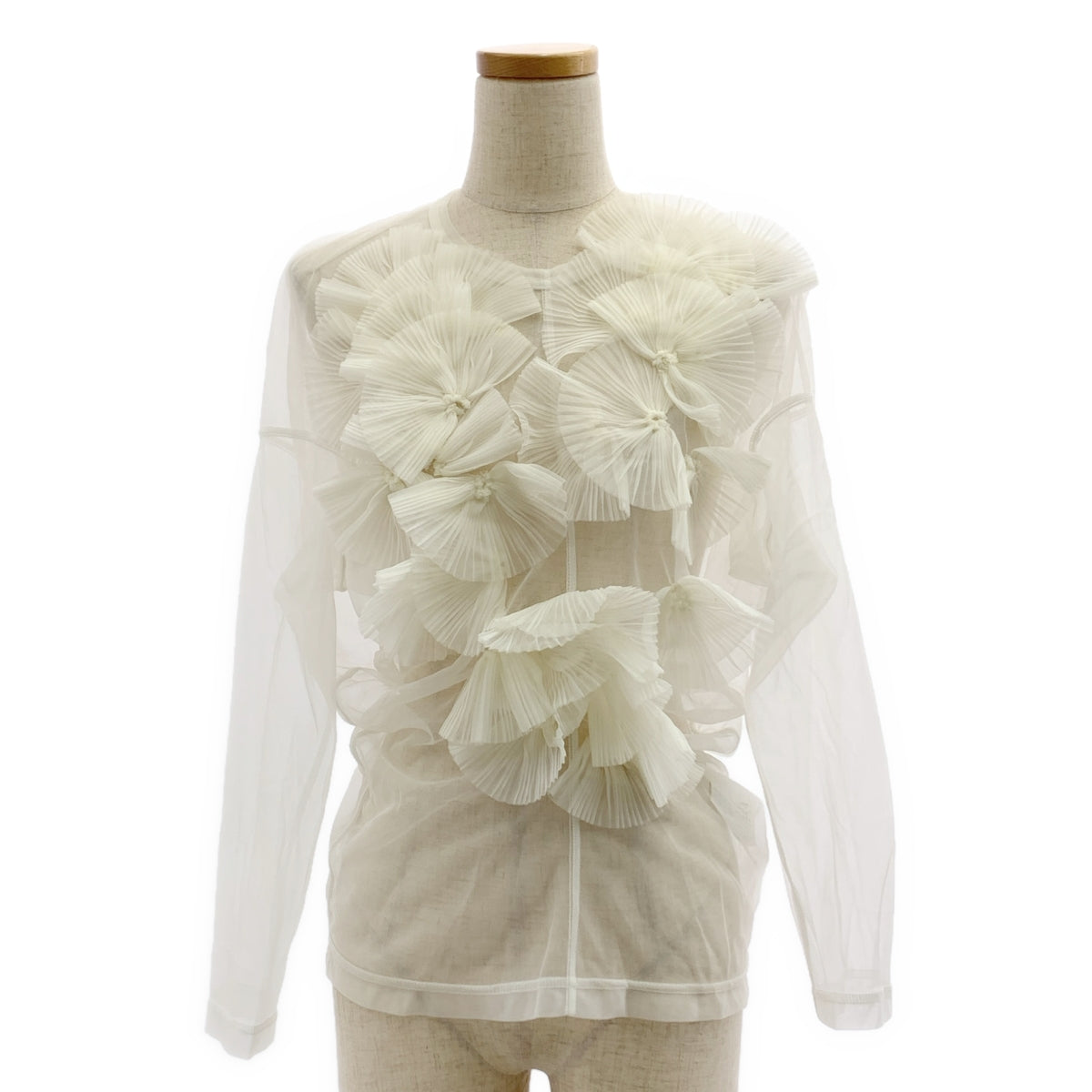 COMME des GARÇONS | 1990 | 荷葉邊圓領透明剪裁襯衫 |