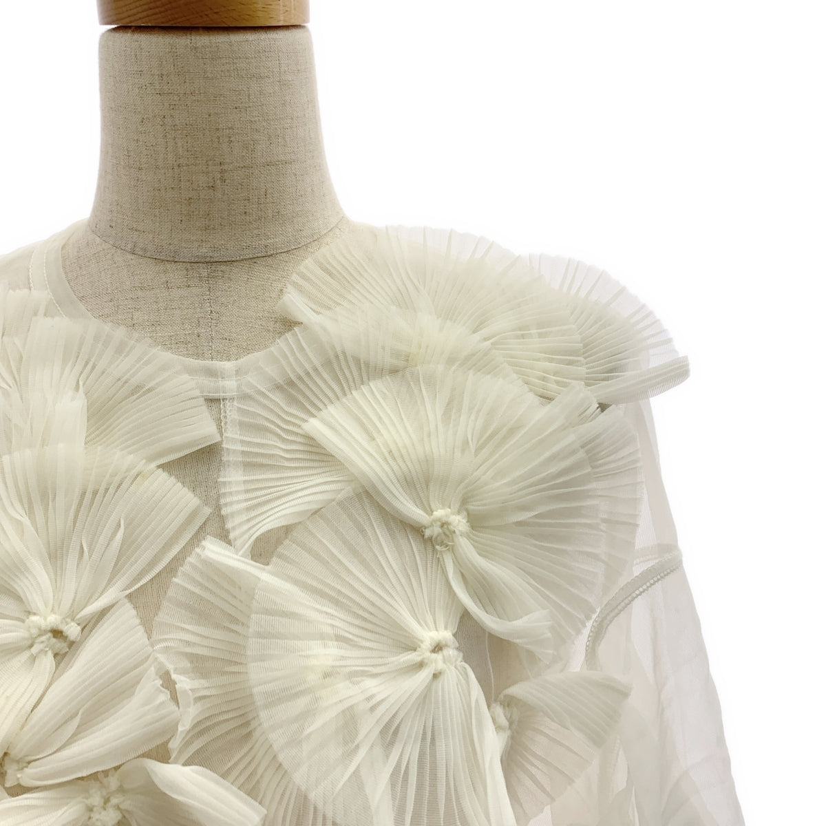 COMME des GARÇONS | 1990 | 荷葉邊圓領透明剪裁襯衫 |