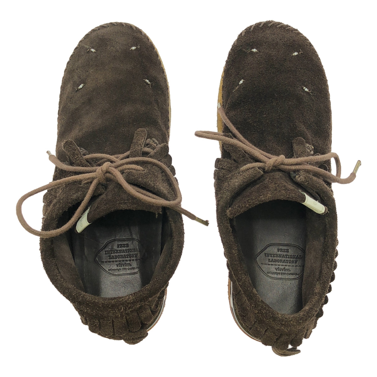 visvim / Visvim | MALISEET SHAMAN FOLK / Suede Leather Fringe Moccasin Shoes | Size 9 | Dark Brown | Men's