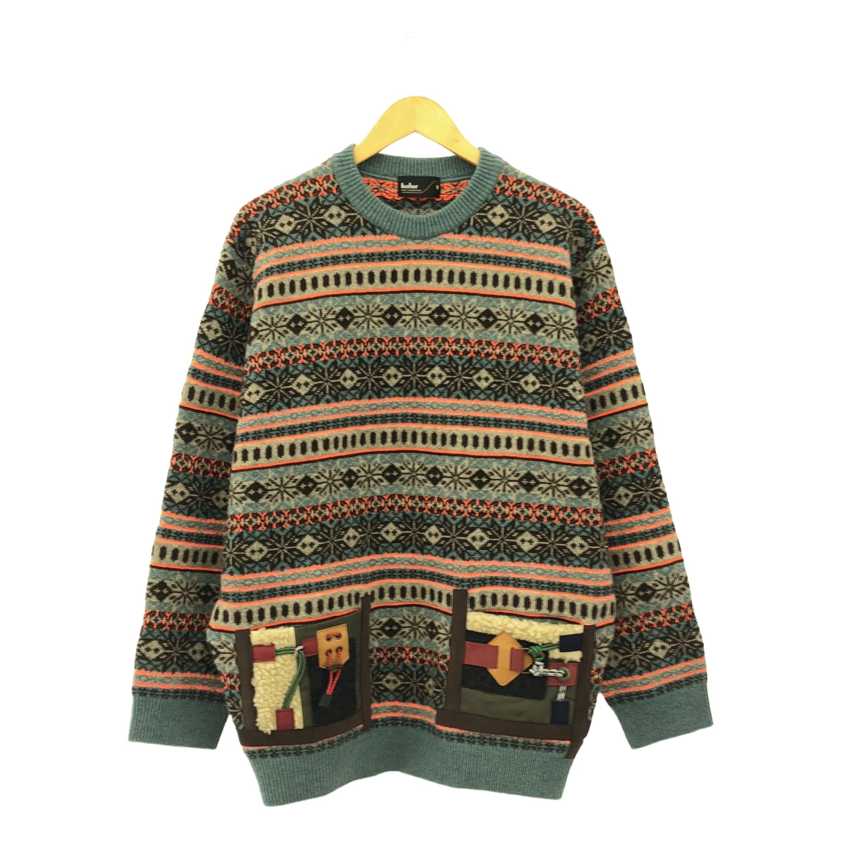 kolor / カラー | Patchwork Fair Isle Sweater パッチワーク フェアアイル ニット | 1 | マルチカラー | メンズ