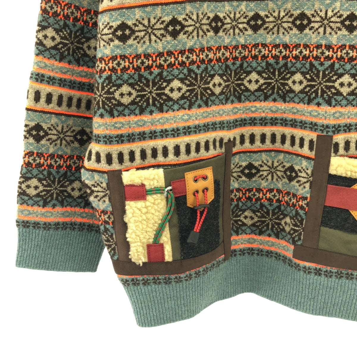 kolor / カラー | Patchwork Fair Isle Sweater パッチワーク フェアアイル ニット | 1 | マルチカラー | メンズ