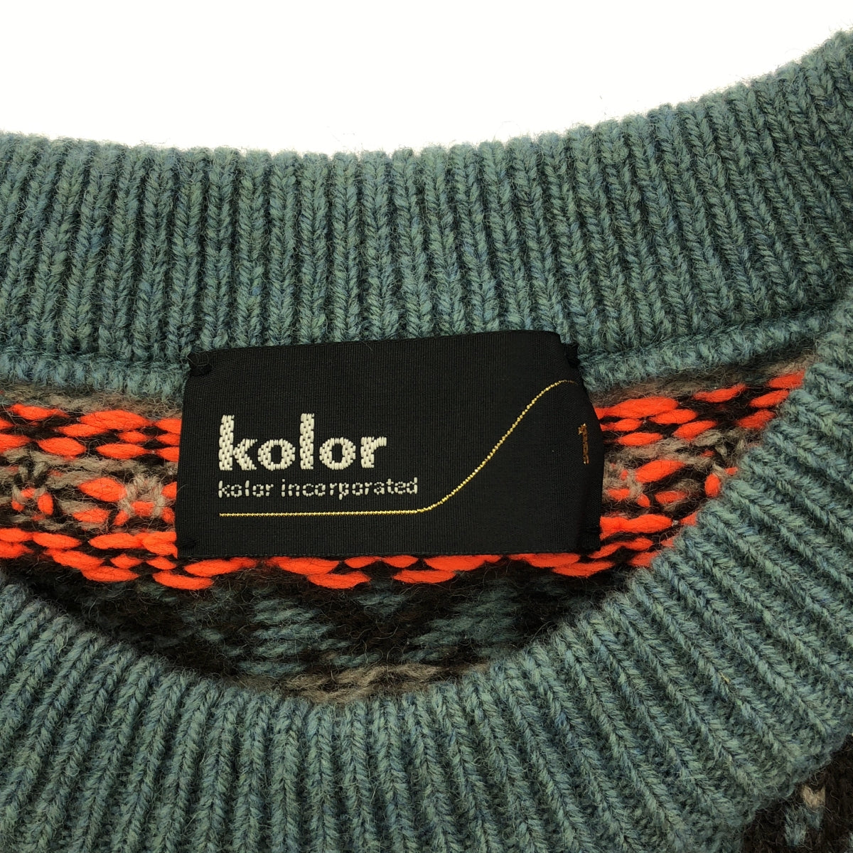 kolor / カラー | Patchwork Fair Isle Sweater パッチワーク フェアアイル ニット | 1 | マルチカラー | メンズ