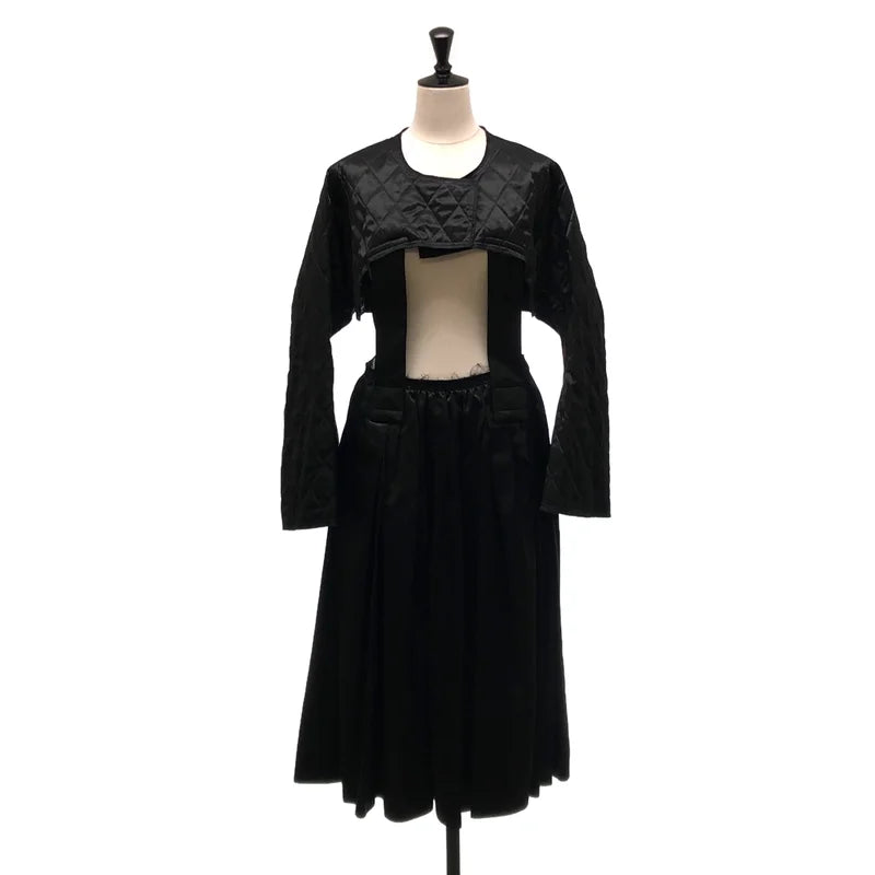 【美品】  COMME des GARCONS / コムデギャルソン | 2019AW | キルティングアームカバーショルダー ワンピース | XS | ブラック | レディース