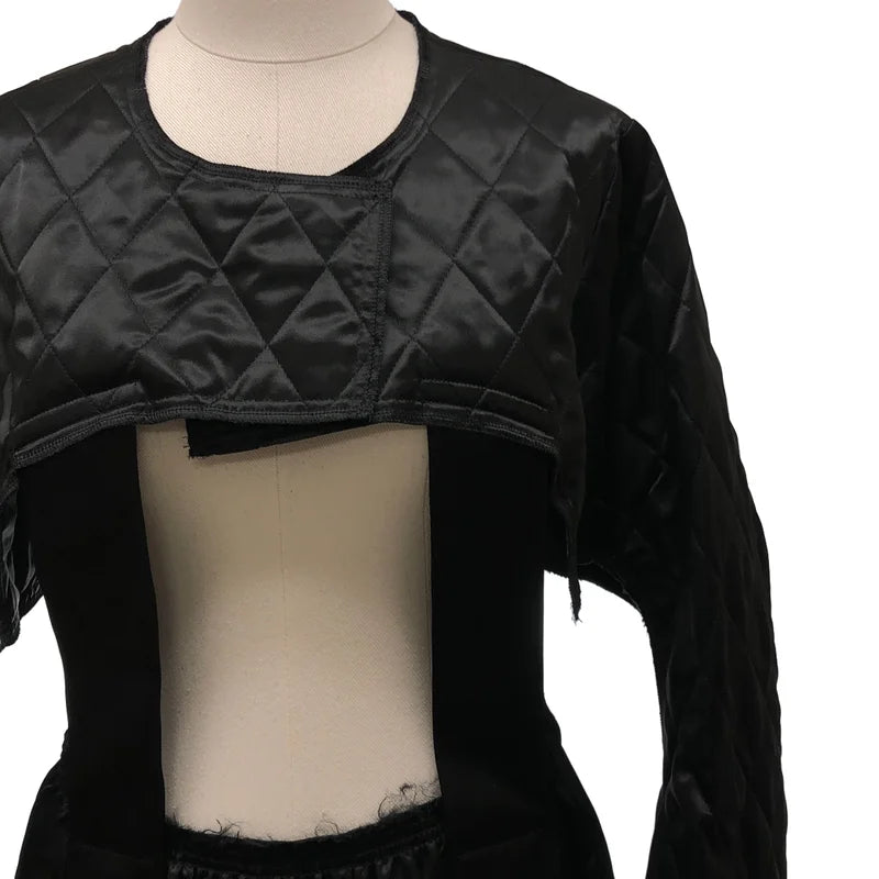 【美品】  COMME des GARCONS / コムデギャルソン | 2019AW | キルティングアームカバーショルダー ワンピース | XS | ブラック | レディース