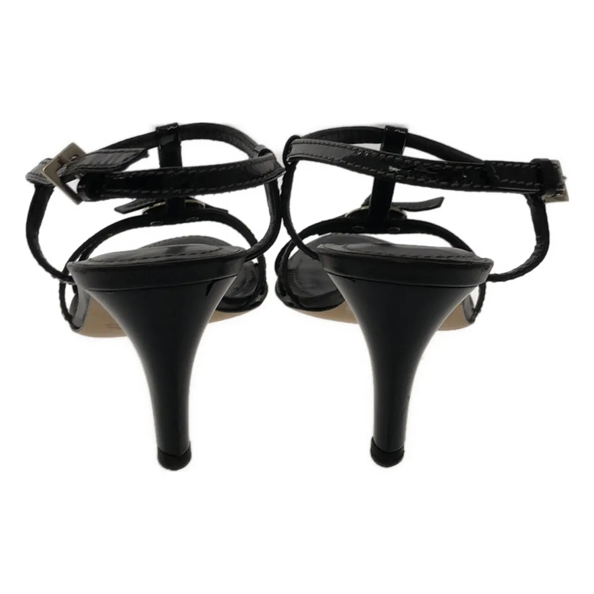 TOD'S / トッズ | アンクルストラップ ヒールサンダル | 36 1/2 | ブラック | レディース