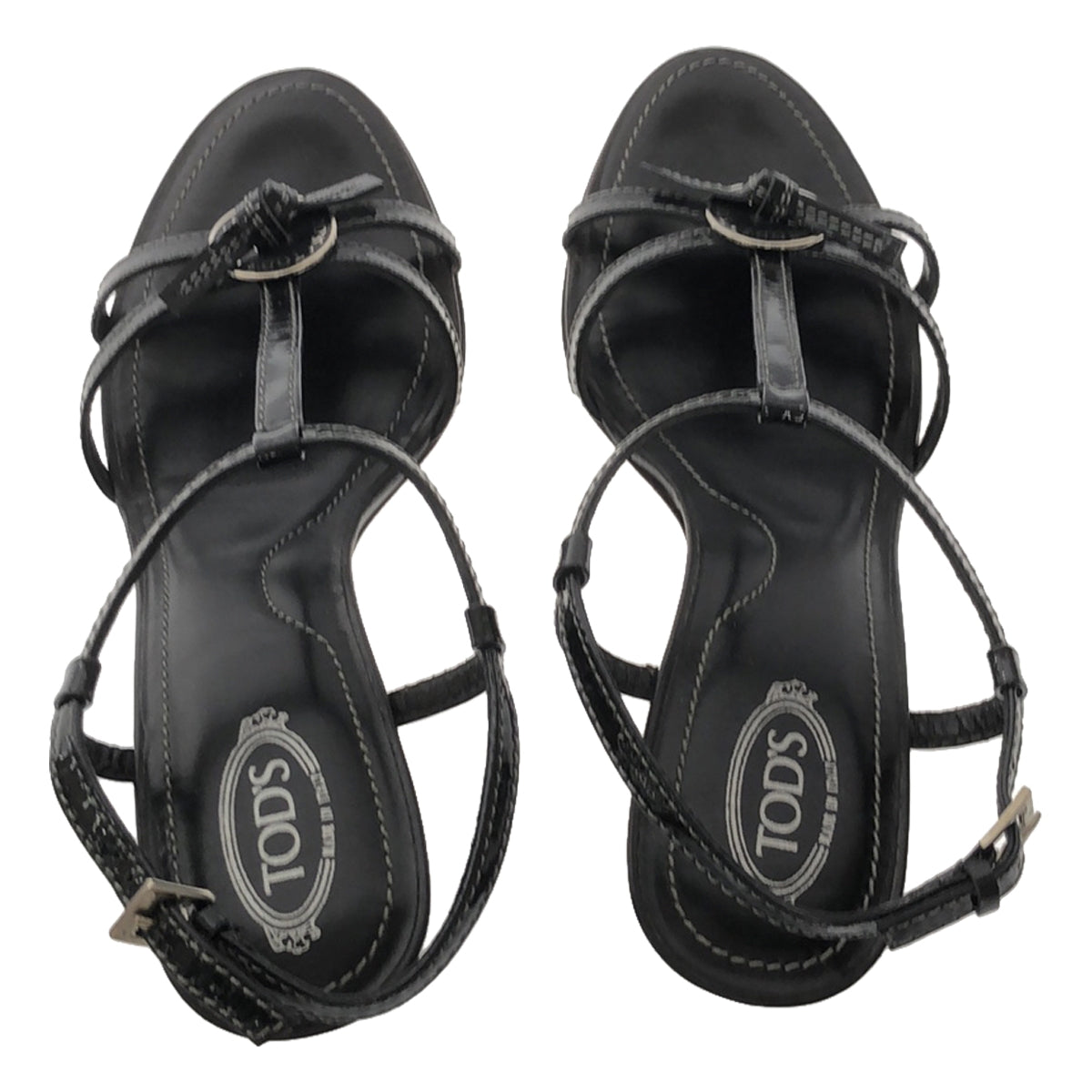 TOD'S / 토즈 | 발목 스트랩 힐 샌들 | 36 1/2 | 블랙 | 여성