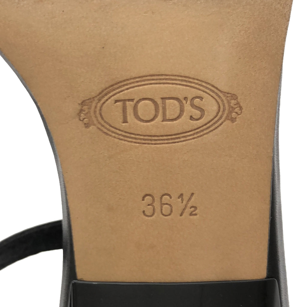 TOD'S / トッズ | アンクルストラップ ヒールサンダル | 36 1/2 | ブラック | レディース