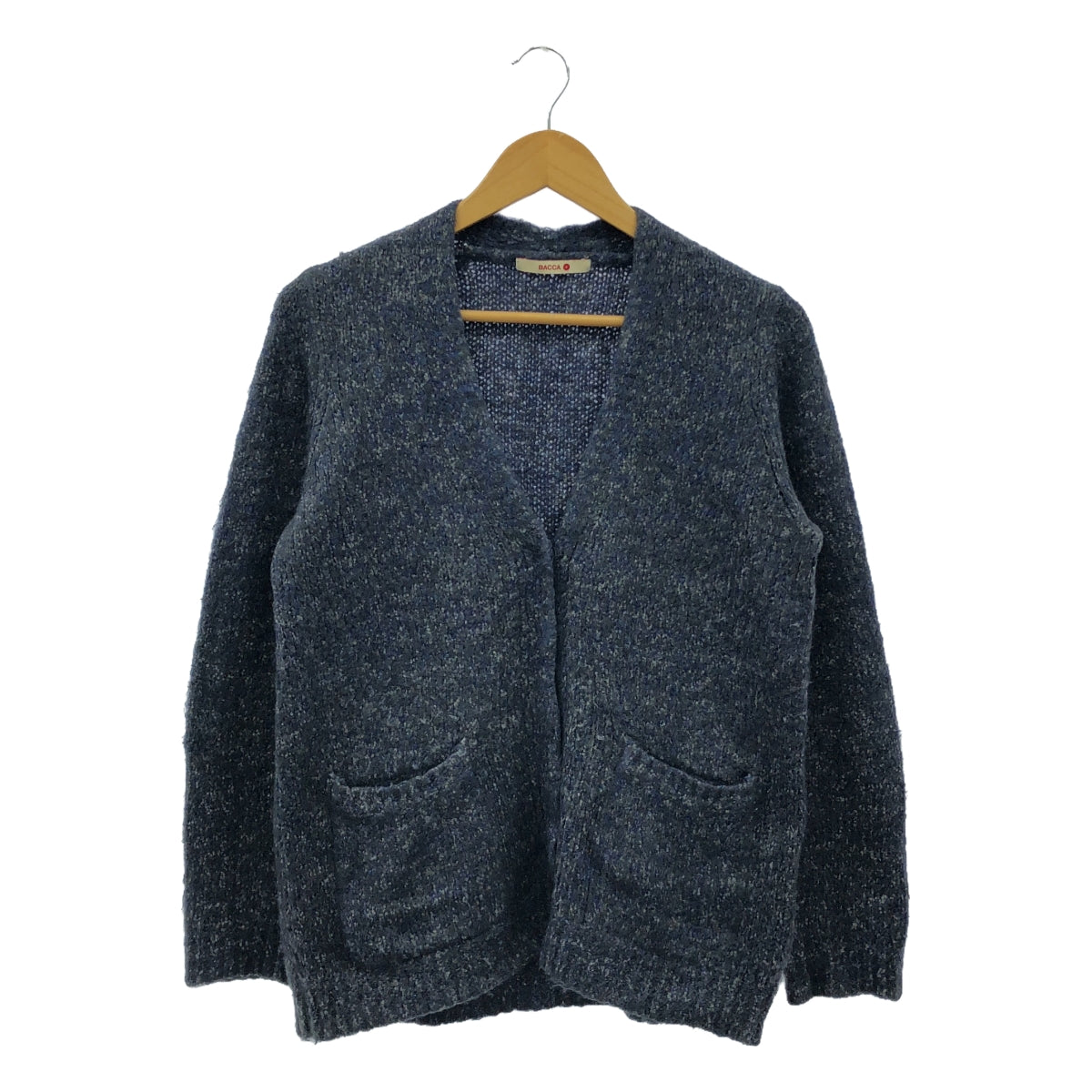 BACCA | Mohair Blend Snap Button Knit Cardigan | Size 38 | Navy | Women's