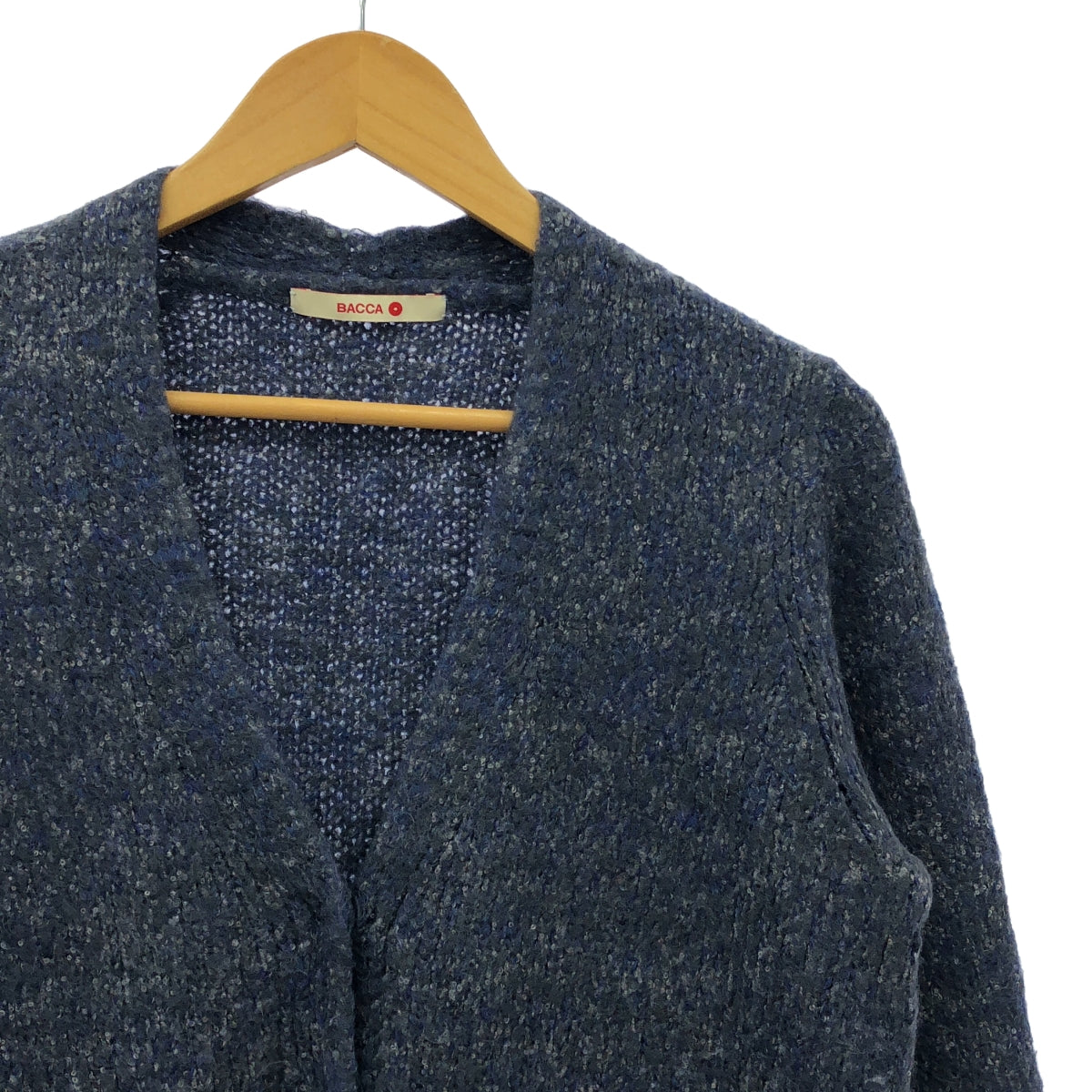 BACCA | Mohair Blend Snap Button Knit Cardigan | Size 38 | Navy | Women's