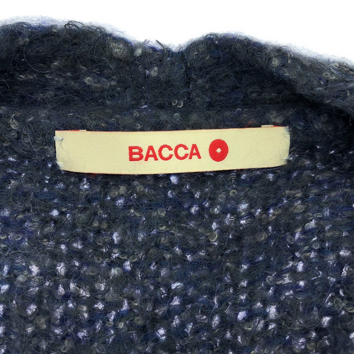 BACCA | Mohair Blend Snap Button Knit Cardigan | Size 38 | Navy | Women's