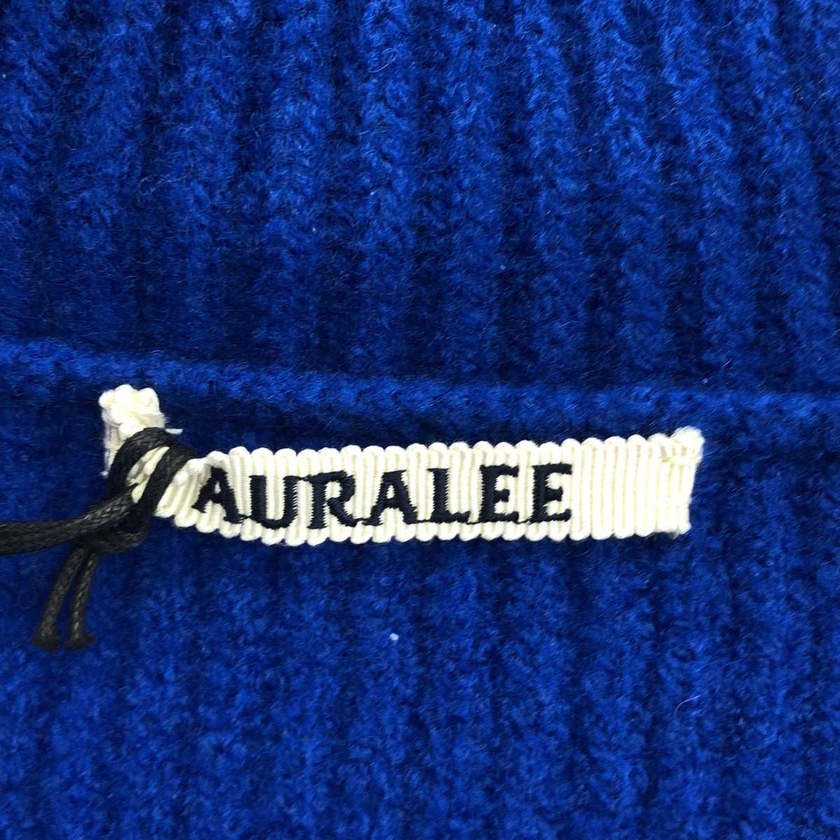 【신품】 AURALEE / 오라리 | MILLED FRENCH MERINO RIB KNIT ZIP P / O 리브 니트 | 1 | 블루 | 여성