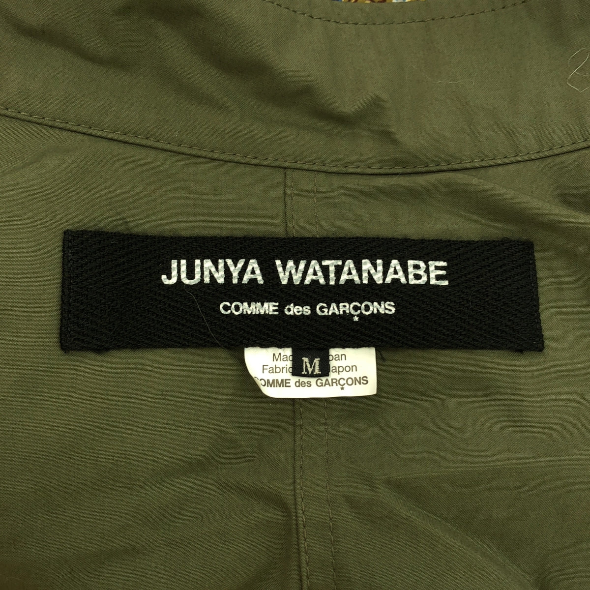 JUNYA WATANABE COMME des GARCONS / 渡邊淳彌 | 2019AW | 雙面軍裝風外套 / 可拆式風帽 / 全身圖案襯裡 | M | 卡其色 | 女款
