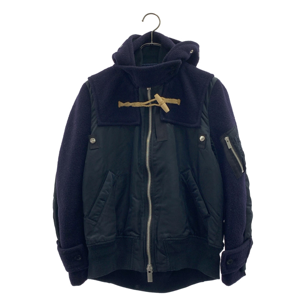 sacai / サカイ | ×Gloverall / ウール ナイロン ドッキング ボンバージャケット | 1 | レディース