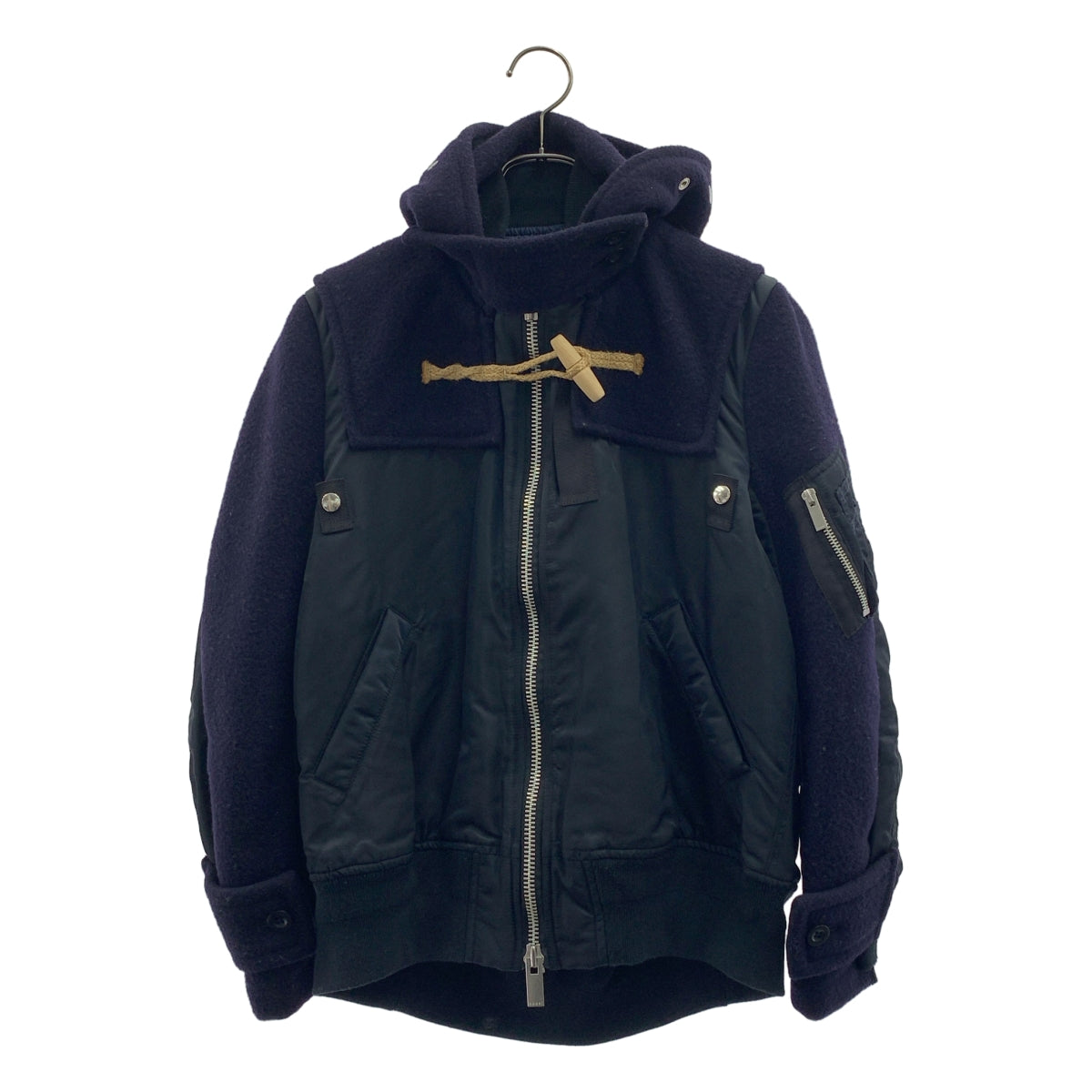 sacai / サカイ | ×Gloverall / ウール ナイロン ドッキング ボンバージャケット | 1 | レディース