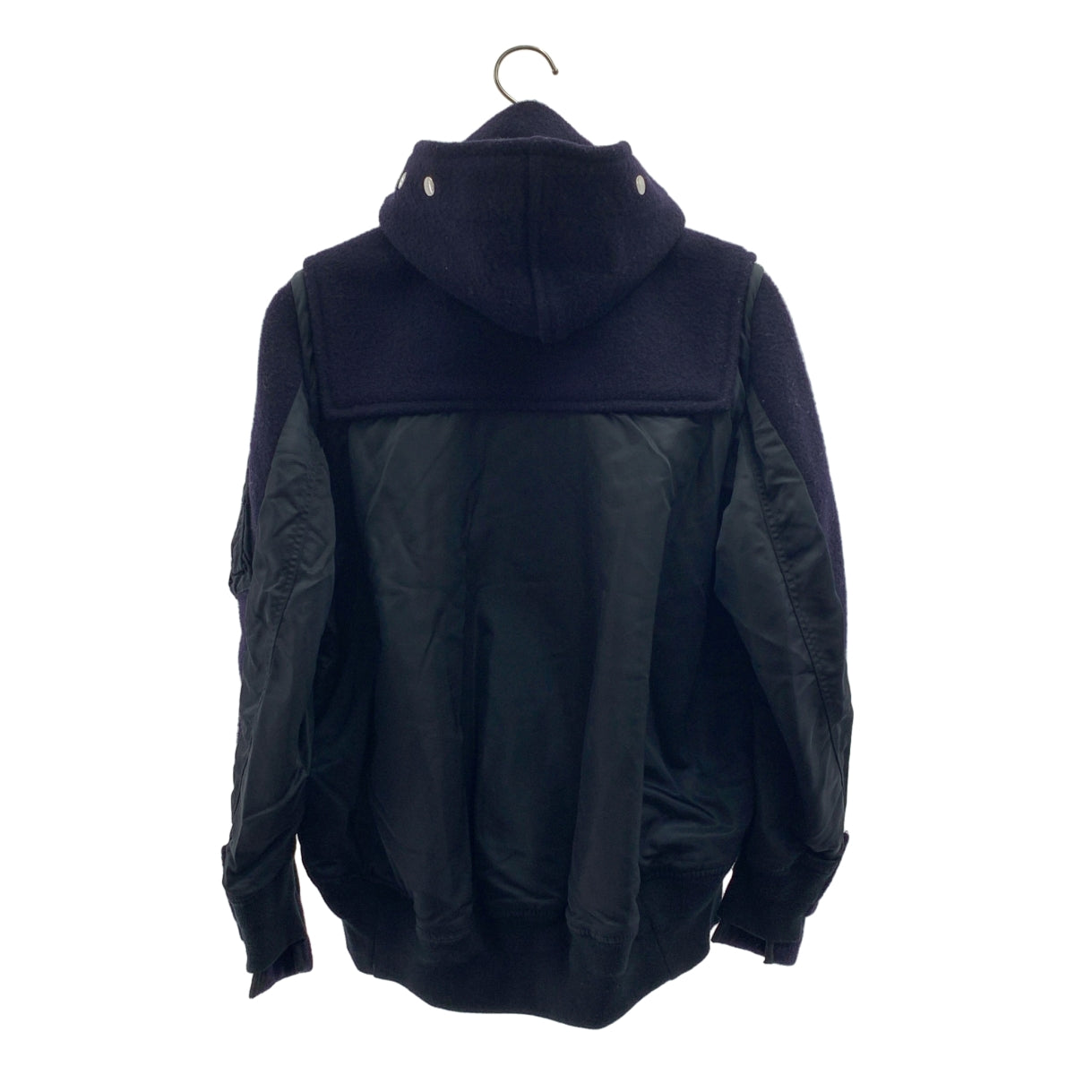 sacai / サカイ | ×Gloverall / ウール ナイロン ドッキング ボンバージャケット | 1 | レディース