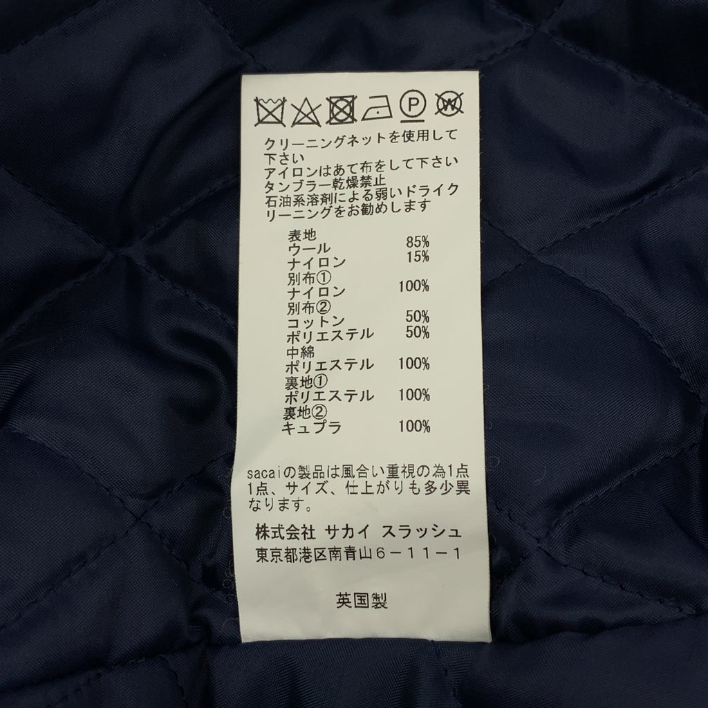 sacai / サカイ | ×Gloverall / ウール ナイロン ドッキング ボンバージャケット | 1 | レディース