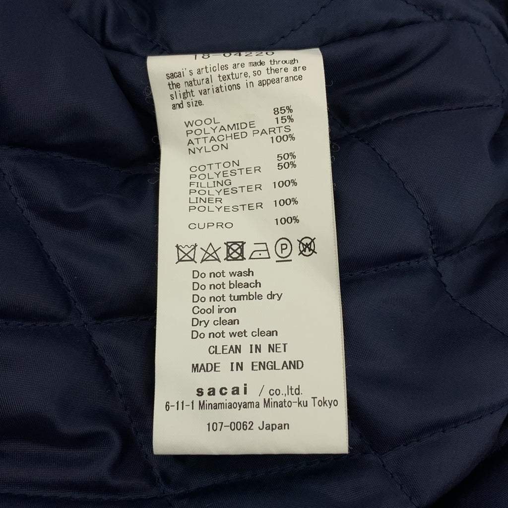 sacai / サカイ | ×Gloverall / ウール ナイロン ドッキング ボンバージャケット | 1 | レディース