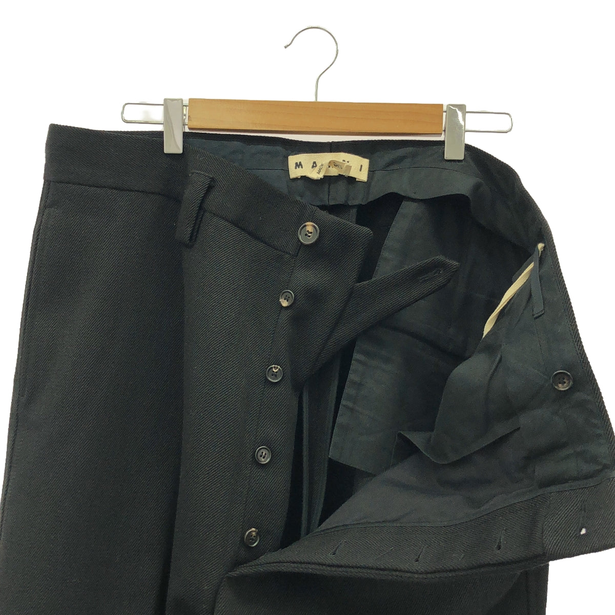 MARNI | Wool wide slacks pants | 48 | Black | Men's