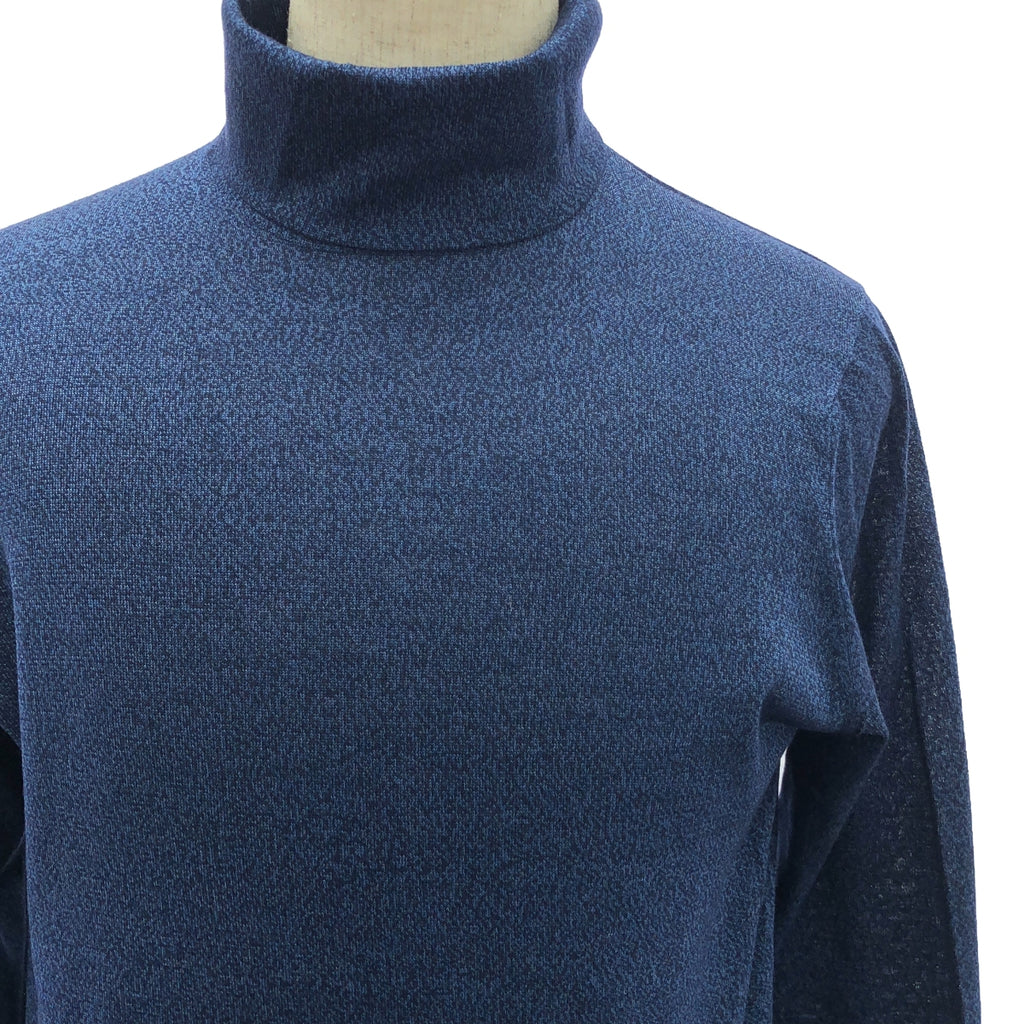 【美品】  HERMES / エルメス | シルク ウール タートルネック ニット プルオーバー | M | ブルー系 | メンズ