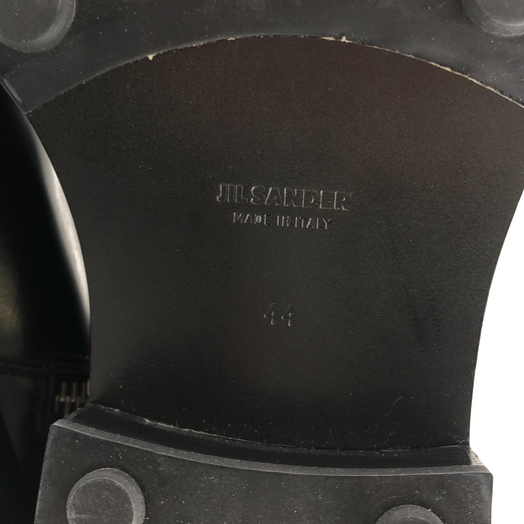 JIL SANDER / ジルサンダー | ankle boot / レザー プレートロゴ サイドジップ ショートブーツ | 44 | メンズ