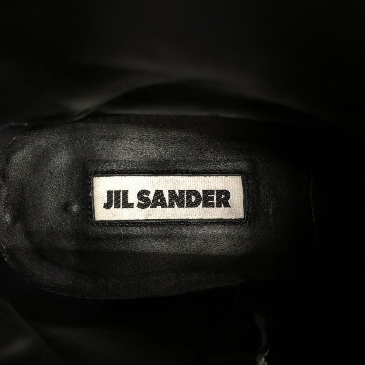JIL SANDER / ジルサンダー | ankle boot / レザー プレートロゴ サイドジップ ショートブーツ | 44 | メンズ