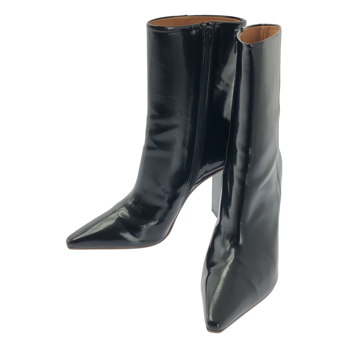 VETEMENTS / ヴェトモン | Reflector-heel leather ankle boots / レザー リフレクター ブーツ | 38 | ブラック | レディース