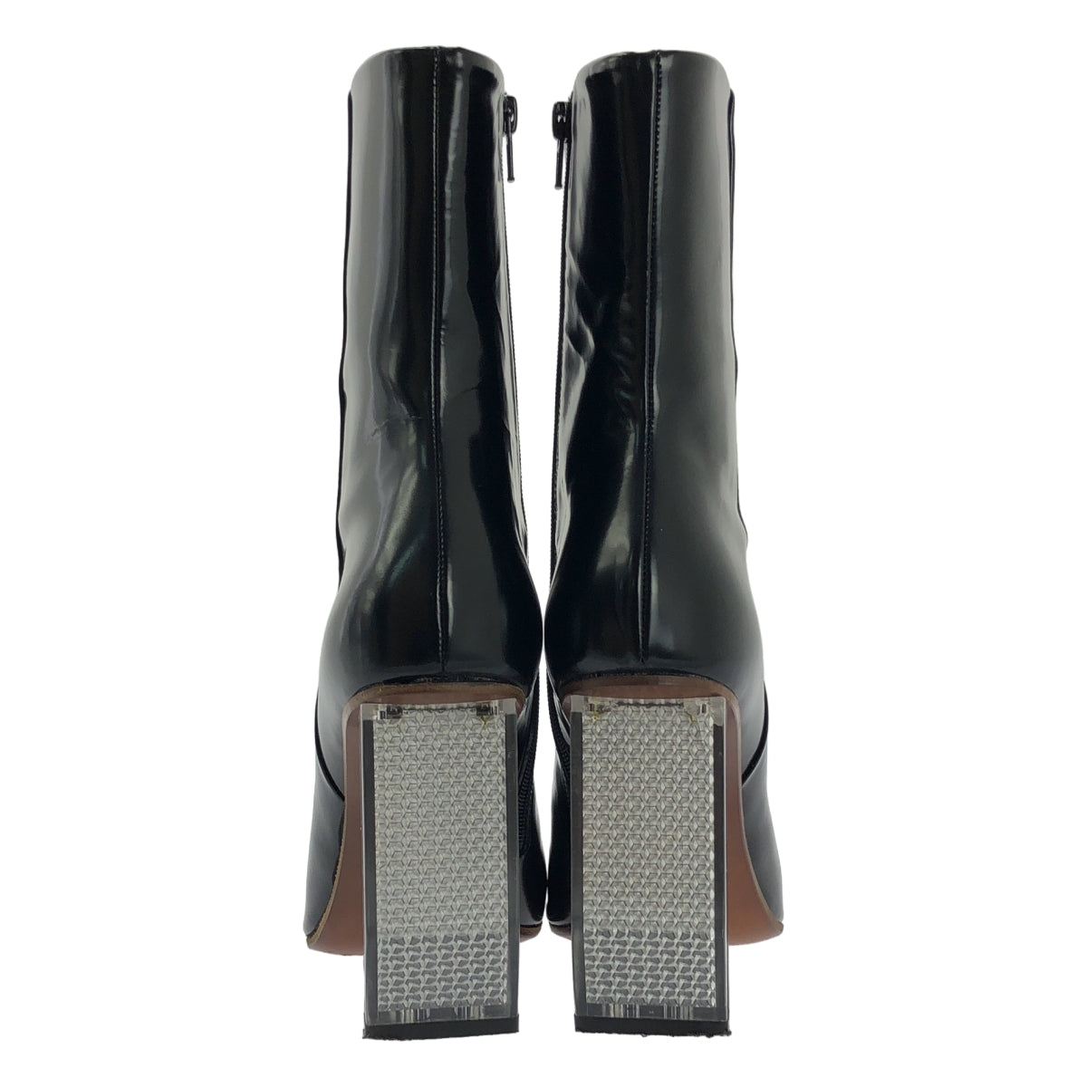 VETEMENTS / ヴェトモン | Reflector-heel leather ankle boots / レザー リフレクター ブーツ | 38 | ブラック | レディース