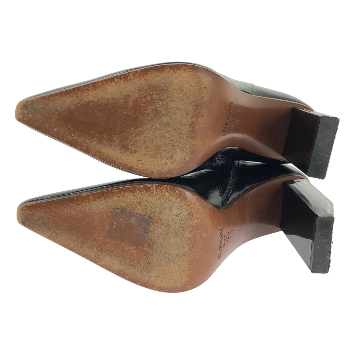 VETEMENTS | 反光鞋跟皮革踝靴 | 尺寸 38 | 黑色 | 女款