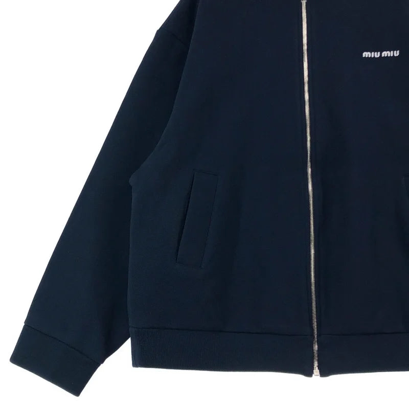 【美品】  miu miu / ミュウミュウ | ボンデットピケ テクニカルジャージー ジャケット | 40 | ネイビー | レディース