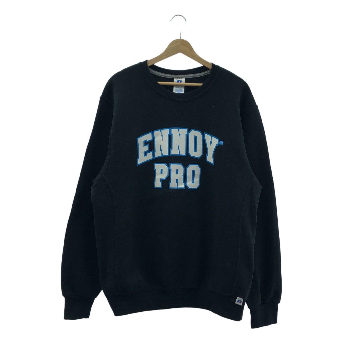 The Ennoy Professional / ザエンノイプロフェッショナル | RUSSELL ATHLETIC ラッセルアスレティック / ロゴプリント スウェット | L | ブラック | メンズ