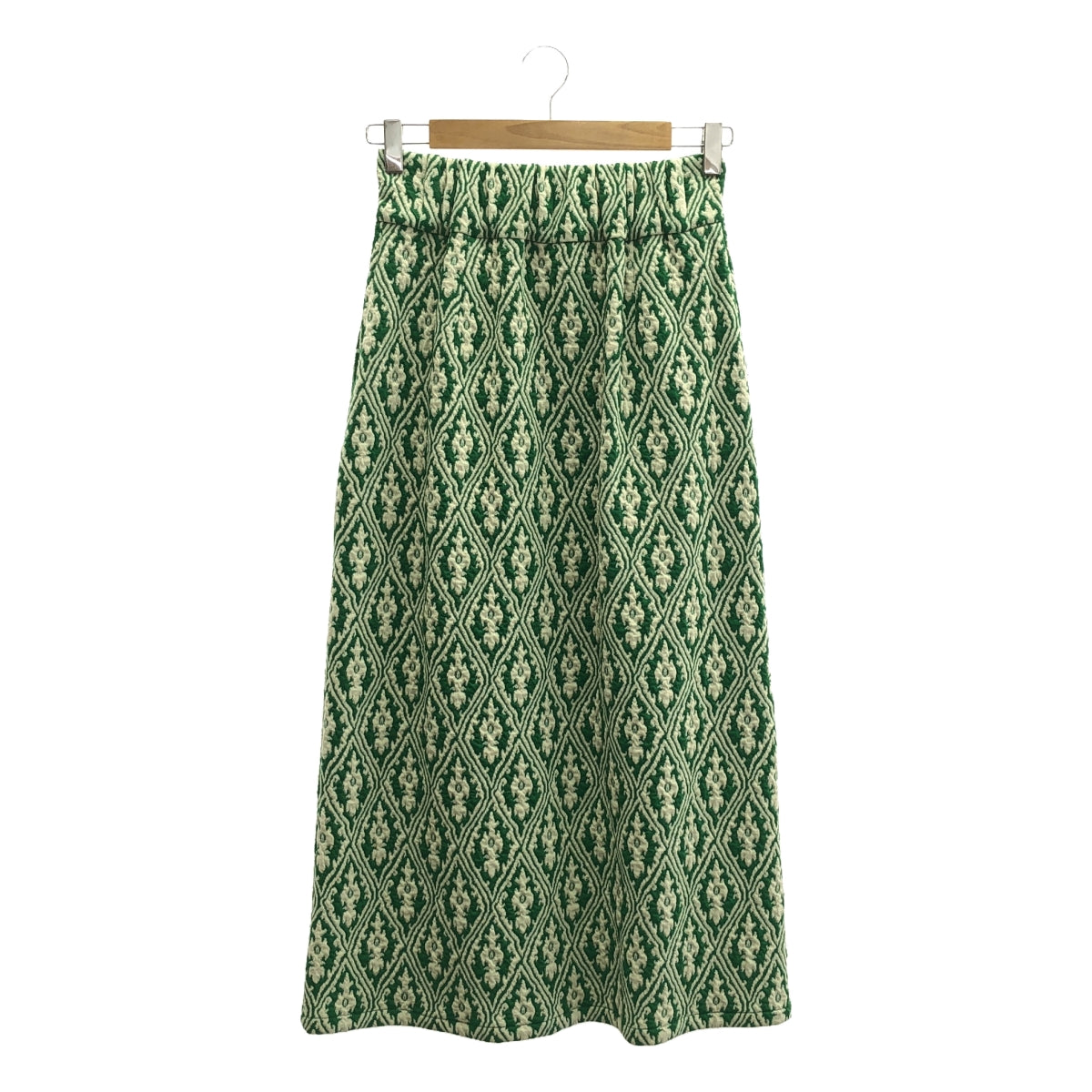 【미품】 Ray BEAMS / 레이빔스 | 자카드 프런트 Zip 타이트 스커트 | 0 | 그린 | 여성