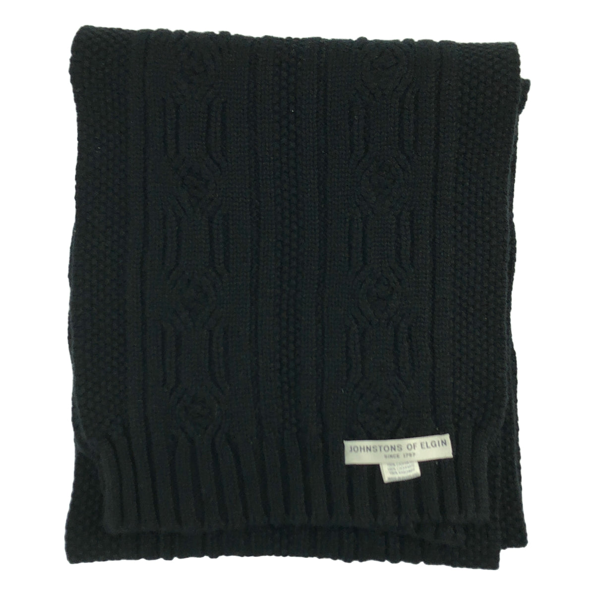 JOHNSTONS OF ELGIN / ジョンストンズオブエルガン | cashmere 100％ / カシミヤ ケーブル ニット ストール マフラー |