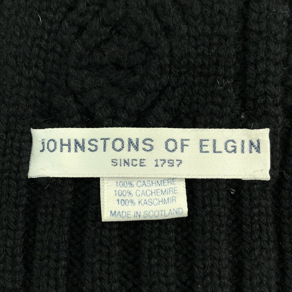 JOHNSTONS OF ELGIN / ジョンストンズオブエルガン | cashmere 100％ / カシミヤ ケーブル ニット ストール マフラー |