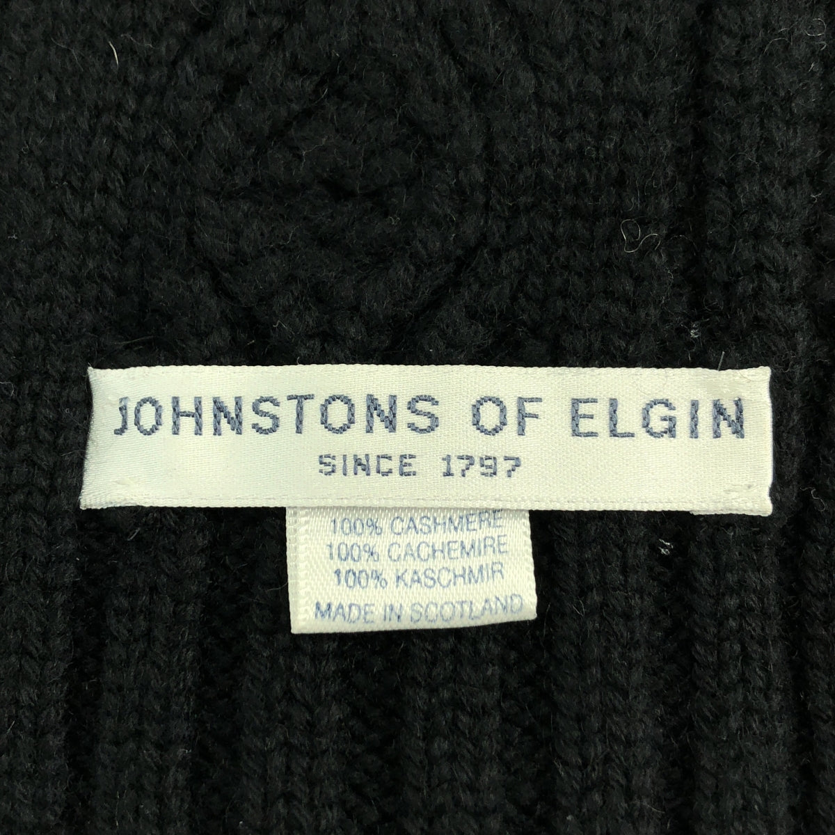JOHNSTONS OF ELGIN / ジョンストンズオブエルガン | cashmere 100％ / カシミヤ ケーブル ニット ストール マフラー |