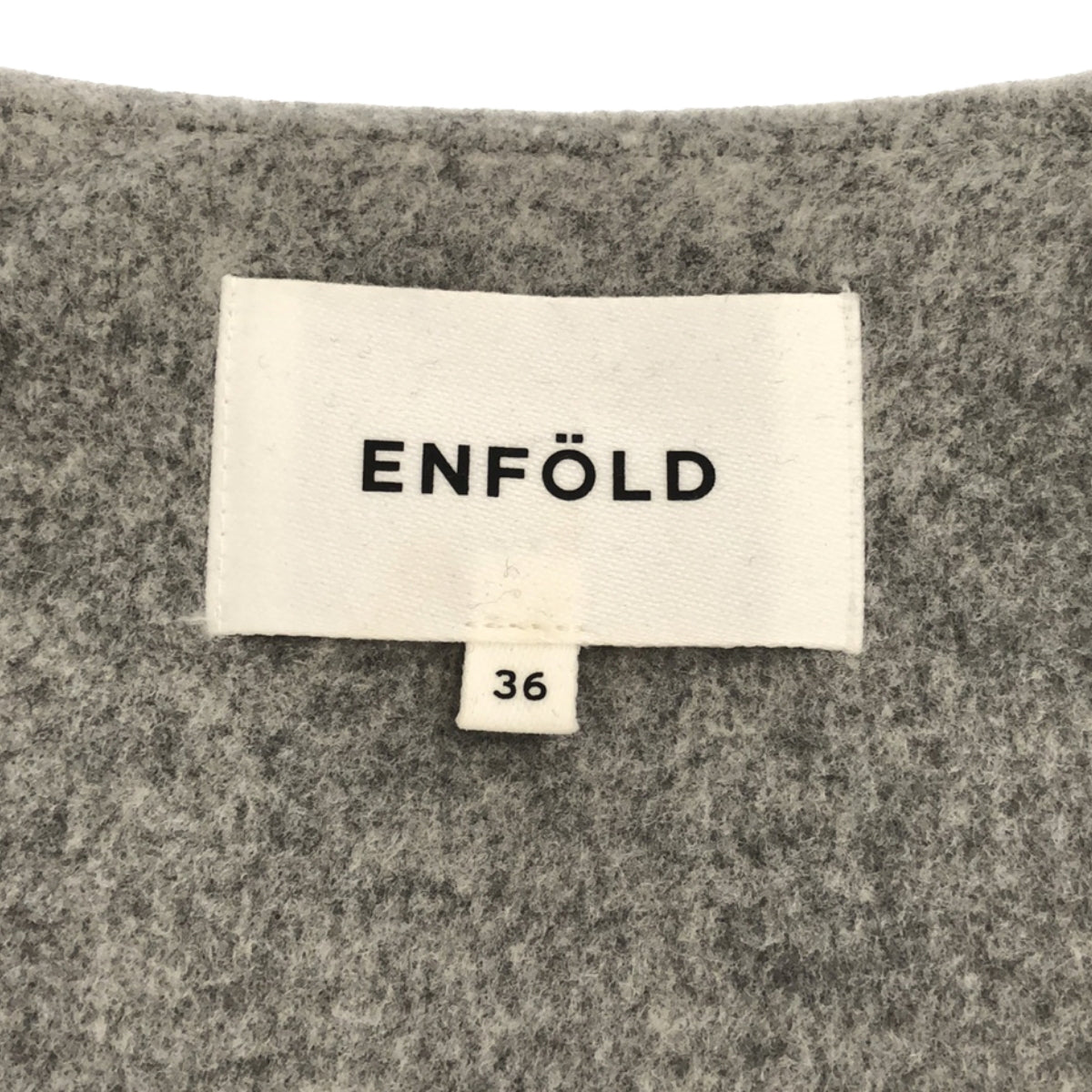 [狀況良好] ENFOLD |羊毛柔軟河縫無領大衣 | 36 |灰色 |女性的