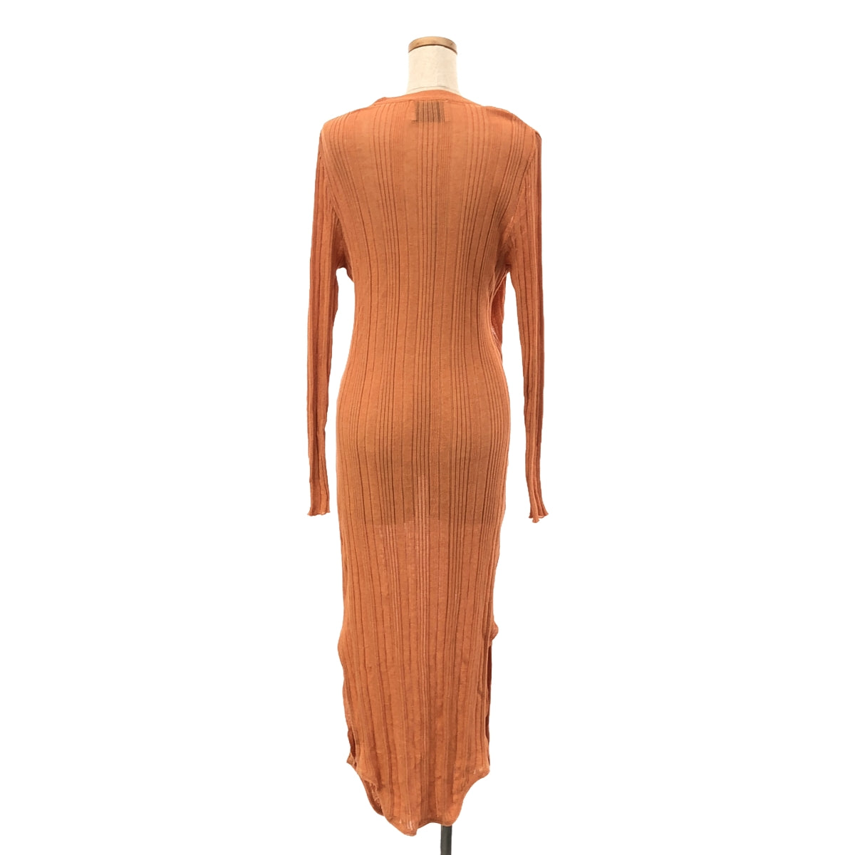 TAN | 2020SS | Front-open ribbed knit dress | F | Orange | Women's