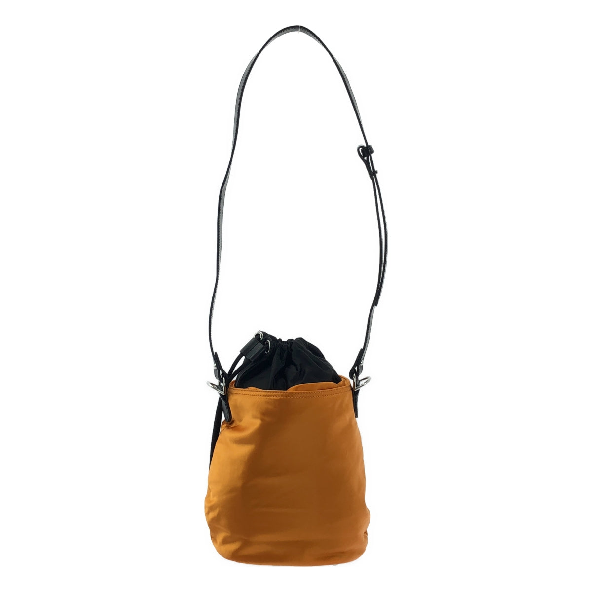 【美品】  DIESEL / ディーゼル | レザー マイロン ドローストリング 巾着 ショルダーバッグ | オレンジ/ピンク/ブラック | レディース