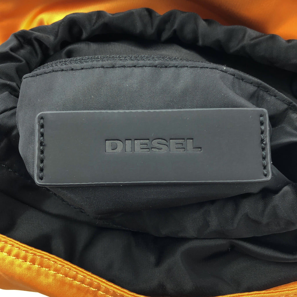 【美品】  DIESEL / ディーゼル | レザー マイロン ドローストリング 巾着 ショルダーバッグ | オレンジ/ピンク/ブラック | レディース
