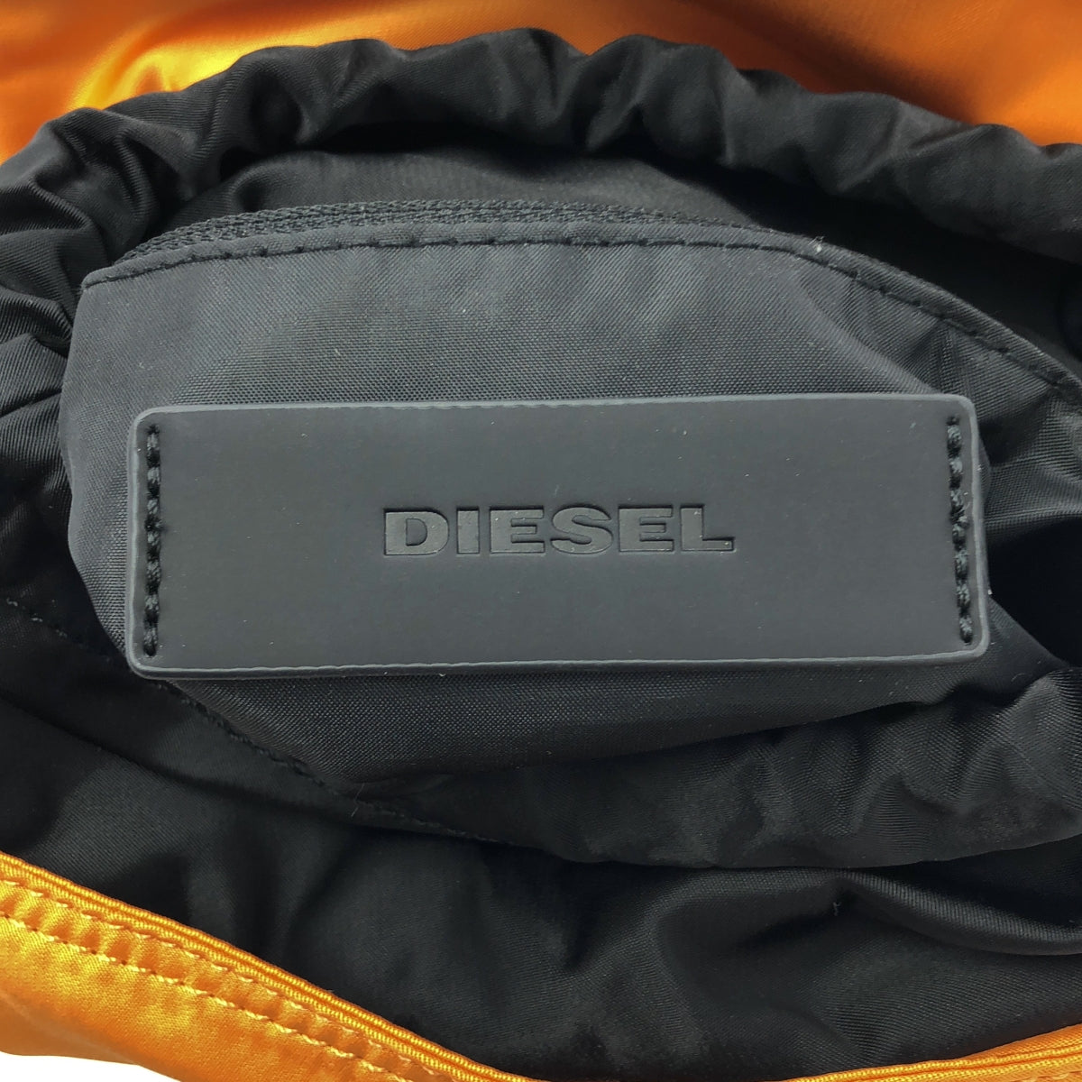 【美品】  DIESEL / ディーゼル | レザー マイロン ドローストリング 巾着 ショルダーバッグ | オレンジ/ピンク/ブラック | レディース